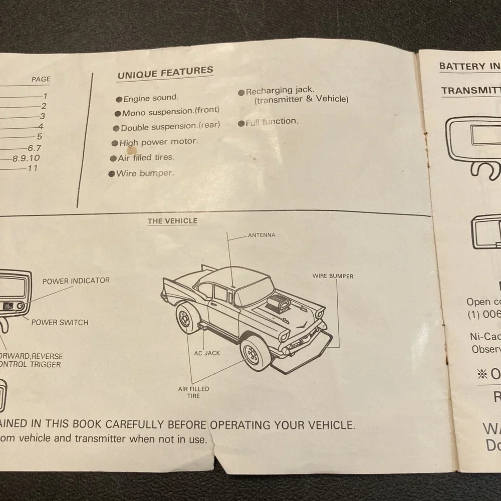 RadioElecon‎ 57 Chevy Radio Control Hot Rod Remote Control RC Instruction Book